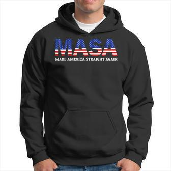Make America Straight Again Political Funny Masa 4Th Of July Hoodie | Mazezy