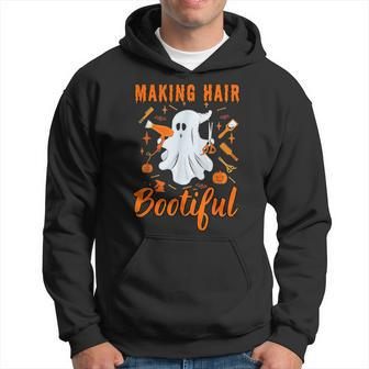 Making Hair Bootiful Scary Ghost Hairdresser Halloween Hoodie - Seseable