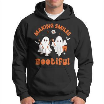 Making Smiles Bootiful Ghost Dentist Halloween Dental Hoodie - Seseable