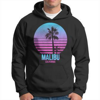 Malibu California Vintage Retro Palm Tree Beach Hoodie | Mazezy