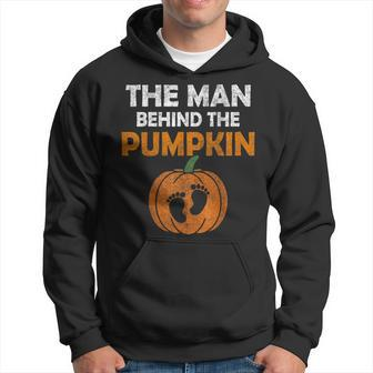 The Man Behind The Pumpkin Daddy Pregnancy Halloween Family Hoodie - Thegiftio UK