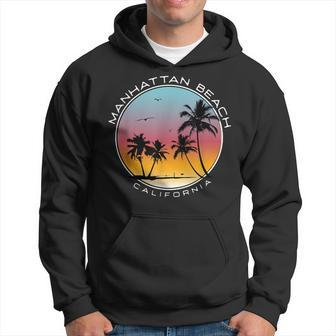 Manhattan Beach California Sunset Palm Tree Hoodie | Mazezy