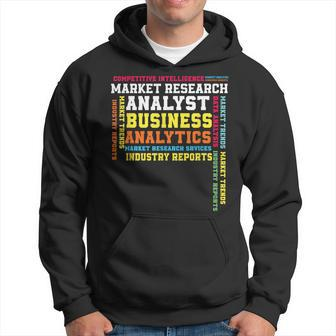 Market Research Analyst Words Market Researcher Hoodie | Mazezy