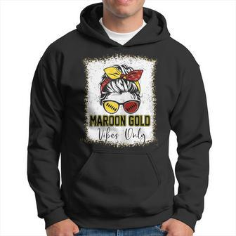 Maroon And Gold Vibes Only High School Football Game Day Hoodie - Thegiftio UK