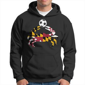 Maryland State Flag Blue Crab Pride With Soccer Ball Hoodie | Mazezy