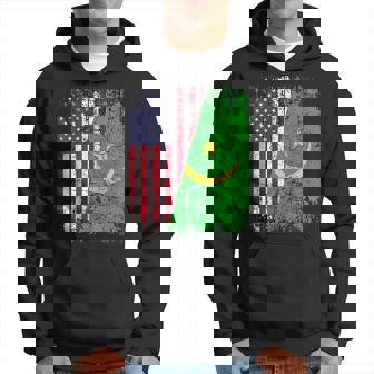 Mauritanian Roots Half American Flag Mauritania Flag Hoodie | Mazezy