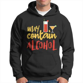 May Contain Alcohol - Funny College Drinking Graphic Design Hoodie | Mazezy