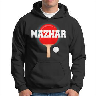 Mazhar Name Boys Table Tennis Ping Pong Game Racket Sports Hoodie | Mazezy