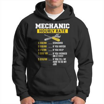 Mechanic Hourly Rate Funny Car Diesel Engineering Mechanic Gift For Mens Hoodie | Mazezy