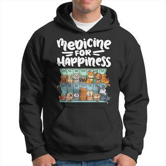 Medicine For Happiness Pill Box Animals Dog Breeds Puppies Hoodie | Mazezy