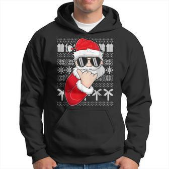 Mele Kalikimaka Ugly Sweater Christmas Santa Shaka Hawaii Hoodie | Mazezy DE