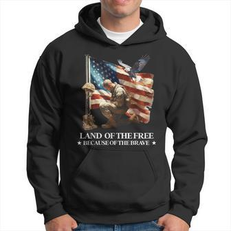 Memorial Day Land Of Free Because Of Brave Veterans American Hoodie | Mazezy
