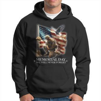 Memorial Day Land Of Free Never Forget Veterans America Flag Hoodie | Mazezy