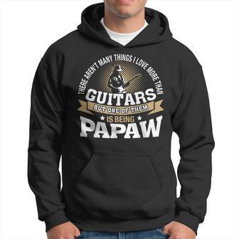 Mens Being Papaw I Love More Than Guitars Guitar Papa Hoodie - Thegiftio UK