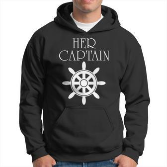 Mens Funny Cruise Her Captain His Anchor Couple Hoodie - Thegiftio UK