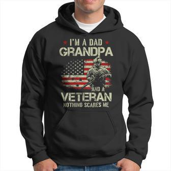 Mens Im A Dad Grandpa And A Veteran Flag Usa Fathers Day 213 Hoodie - Monsterry DE