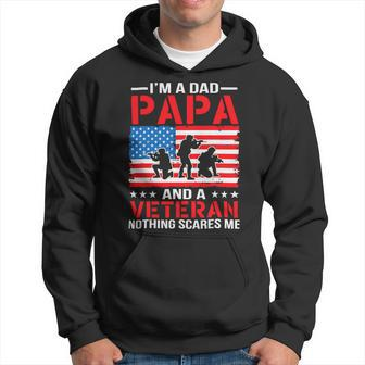Mens Im A Dad Papa And A Veteran For Dad Fathers Day Grandpa 22 Hoodie - Monsterry UK