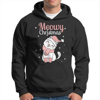 Meowy Catmas Meowy Xmas Winter Holidays Reindeer Cat Lovers Hoodie - Monsterry UK