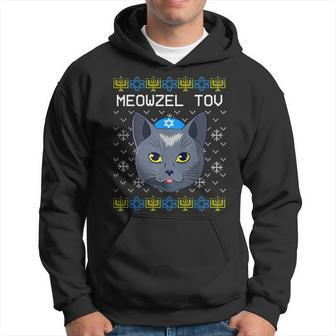 Meowzel Tov Ugly Hanukkah Sweater Cat Chanukah Jewish Hoodie - Thegiftio UK