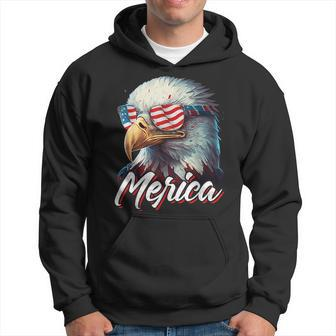 Merica Patriotic American Bald Eagle Funny 4Th Of July Hoodie | Mazezy
