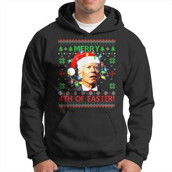 Merry 4Th Of Easter Santa Joe Biden Ugly Christmas Sweater Hoodie - Monsterry CA