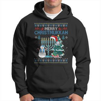 Merry Christmukkah Jewish Hanukkah Christmas Ugly Sweater Hoodie | Mazezy