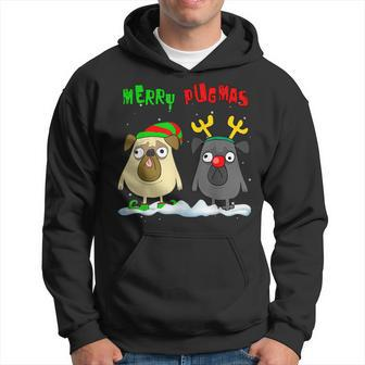 Merry Pugmas Christmas Party Xmas Holidays Pug Dog Lover Hoodie - Monsterry