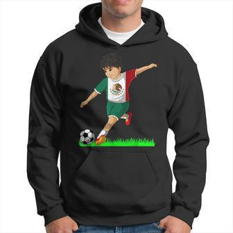 Mexican Soccer Boy Mexico Flag Jersey Football Fans Hoodie | Mazezy
