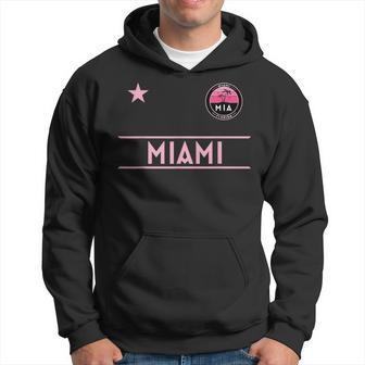 Miami Palm Tree Sunset Mini Pink Badge - Designer Edition Hoodie | Mazezy