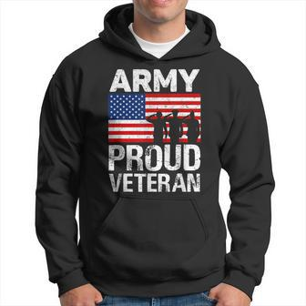 Military Gift Red White Blue Flag Proud Army Veteran Hoodie | Mazezy