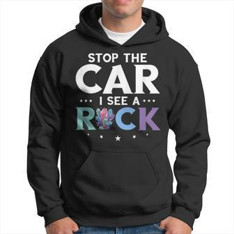 Mineral Collecting Stop The Car Rock Collector Geologist Collecting Funny Gifts Hoodie | Mazezy
