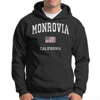 Monrovia California Ca Vintage American Flag Sports Hoodie | Mazezy
