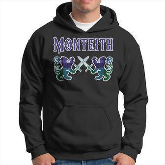 Monteith Scottish Clan Kilt Lion Family Name Tartan Gifts For Lion Lovers Funny Gifts Hoodie | Mazezy