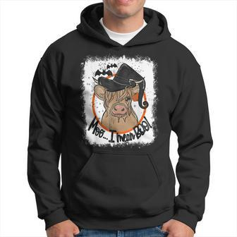Moo I Mean Boo Ghost Witch Cow Bleached Halloween Hoodie - Monsterry DE