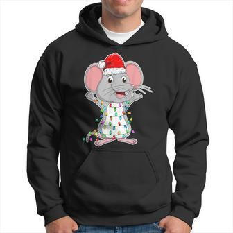 Mouse Wearing Santa Hat Xmas Rats Mouse Lover Christmas Hoodie - Seseable