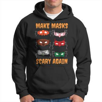 Multicolored Trump Funny Make Masks Scary Again Halloween Halloween Funny Gifts Hoodie | Mazezy