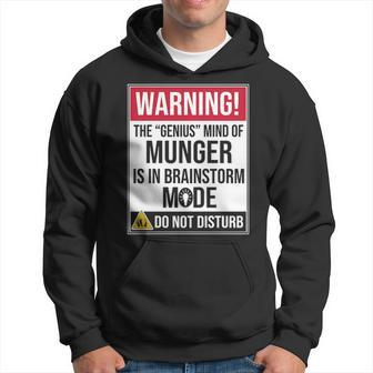 Munger Name Gift The Genius Mind Of Munger Hoodie - Seseable