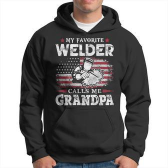 My Favorite Welder Calls Me Grandpa Usa Flag Father Gift Gift For Mens Hoodie | Mazezy
