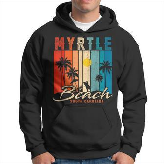 Myrtle Beach Vintage Summer Vacation Palm Trees Sunset Hoodie - Seseable