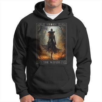 Mystical Witch Tarot Walking In The Forest Halloween Gothic Hoodie - Seseable