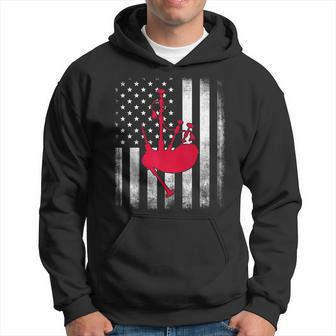 National Us Flag American Bagpipe Vintage Highland Pipes Hoodie | Mazezy AU