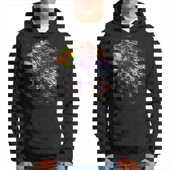 Native American Heritage Colorful Headdress Native American Hoodie | Mazezy