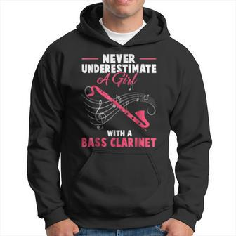 Never Underestimate A Girl With A Bass Clarinet T Bass Funny Gifts Hoodie | Mazezy