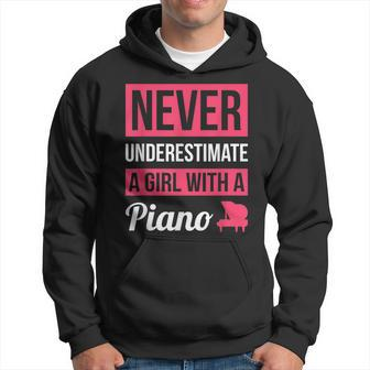 Never Underestimate A Girl With A Piano T Piano Gift Hoodie - Seseable