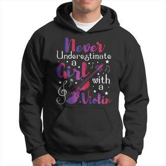 Never Underestimate A Girl With A Violin Violinist Violin Funny Gifts Hoodie | Mazezy
