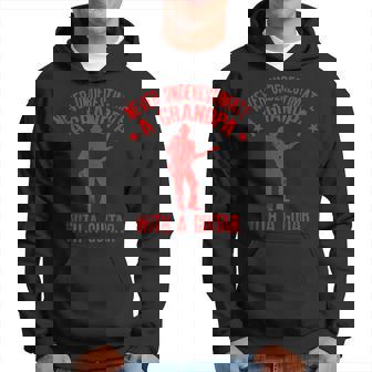 Never Underestimate A Grandpa With A Guitar Funny Gift Gift For Mens Hoodie - Seseable