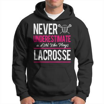 Never Underestimate A Gril Who Plays Lacrosse Hoodie - Seseable