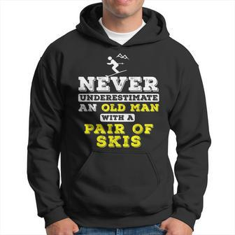 Never Underestimate An Old Man Skiing Old Man Funny Gifts Hoodie | Mazezy