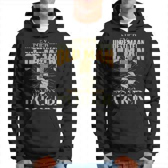 Never Underestimate An Old Man Who Plays Poker Card Player Old Man Funny Gifts Hoodie | Mazezy