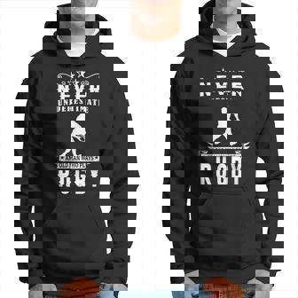 Never Underestimate An Old Man Who Plays Rugby Player Rugby Old Man Funny Gifts Hoodie | Mazezy